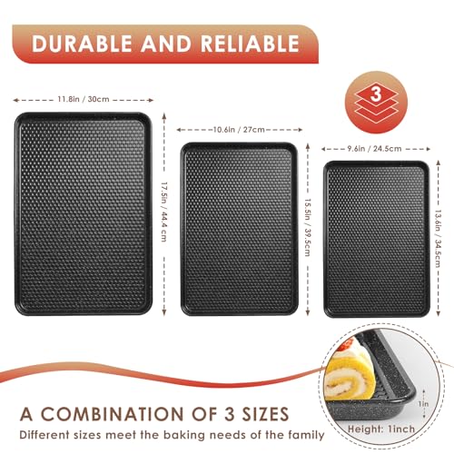 Baking Sheet Pan Set of 3 (Textured Black)