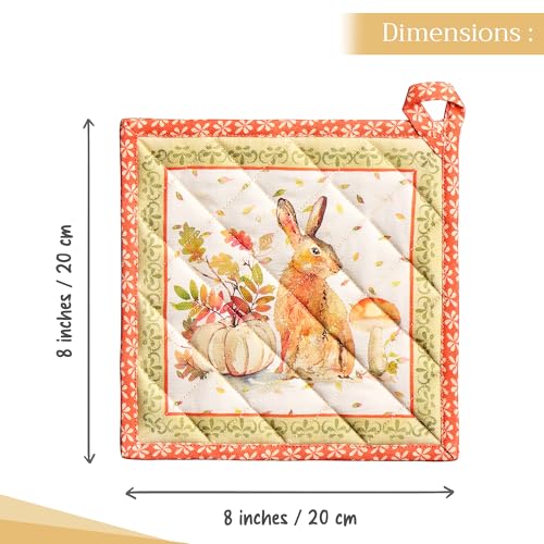 Pot Holders 100% Cotton Potholders (066 - Pumpkin Passion / 8" x 8" (Pot Holder Pack of 1))