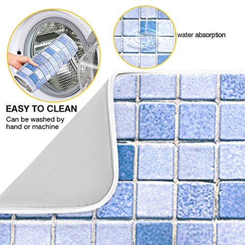 Super Absorbent Dish Drying Mat (Mosaic Marble Pattern / 18" x 24")