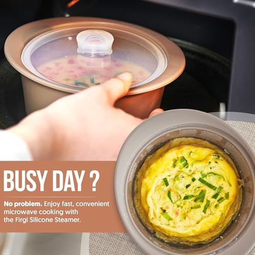 40oz Platinum Silicone Microwave Steamer Pot with Handle & Lid (40oz / Butter Yellow)