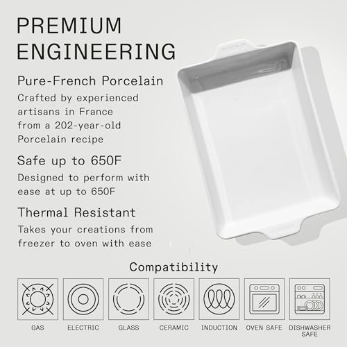 Cookware Rectangular Baking Dish (Porcelain White)