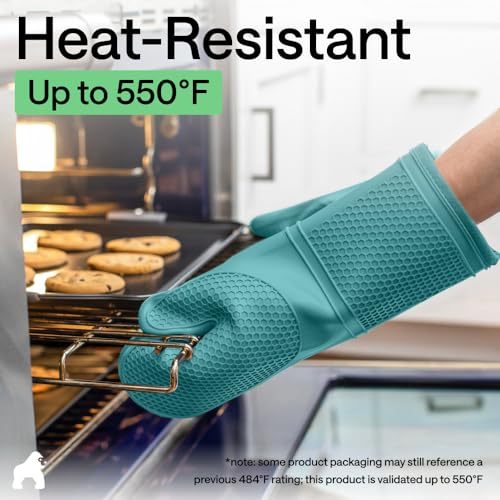 Silicone Oven Mitts (Turquoise / 12.5" Oven Mitts)
