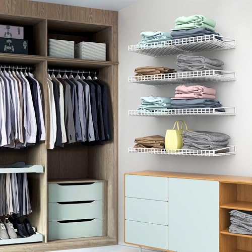 Wall Mounted Storage Shelf for Garage (White)