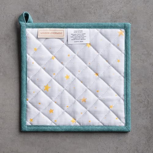 Pot Holders 100% Cotton Potholders (126 - Neige De Noel / 8" x 8" (Pot Holder Pack of 2))