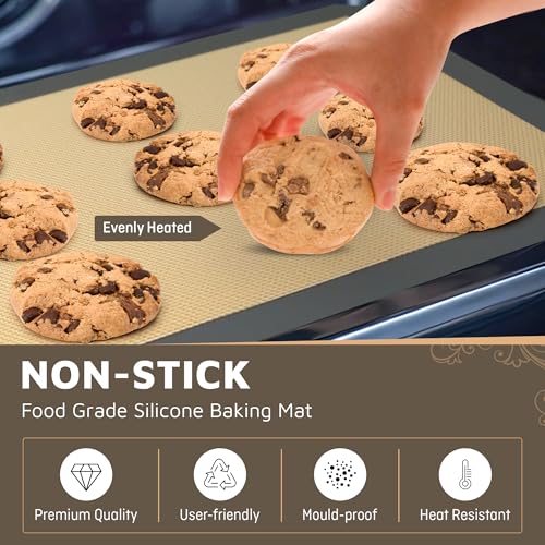 4 Pack Silicone Baking Mat Nonstick 2 Half and 2 Quarter Size (Baking Mat / 2 Half + 2 Quarter Sheets)