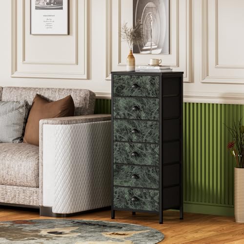 Dresser for Bedroom (Vintage Green / 11.5"D x 16"W x 39.6"H (6 Drawers))