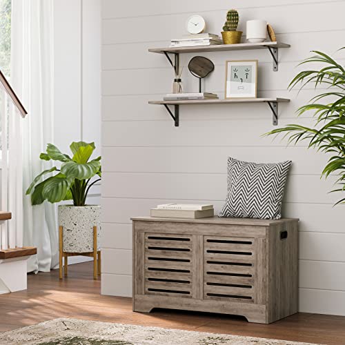 Wall Shelves 23.6" Long Floating Shelves with Metal Brackets (Greige / 23.6 Inch)