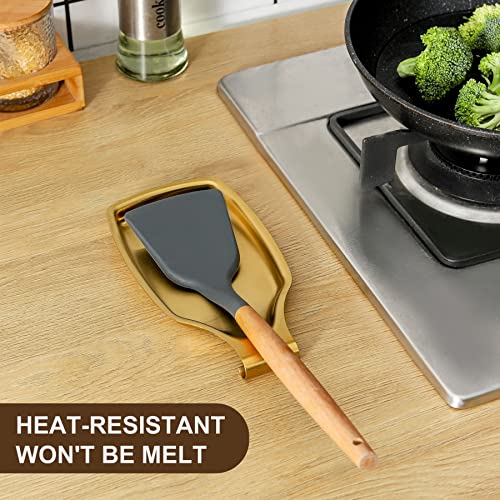 Gold Spoon Rest For Stove up (Gold -square)