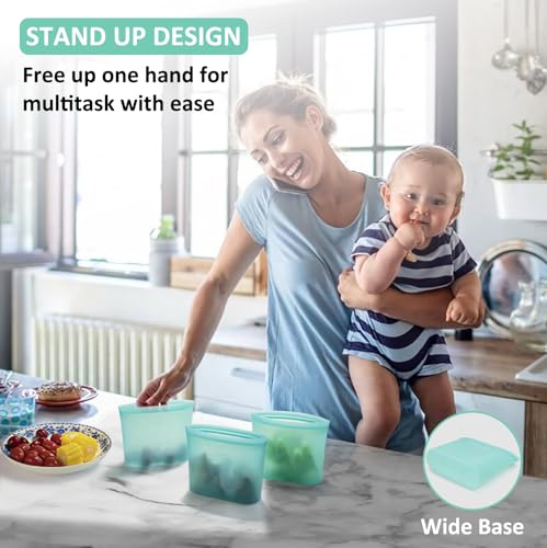 Reusable Snack Bags (Aqua | X-Small | 4 Pack)