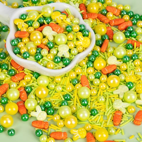Edible Yellow Green Sprinkles for Cake Decorating (Rabbit)