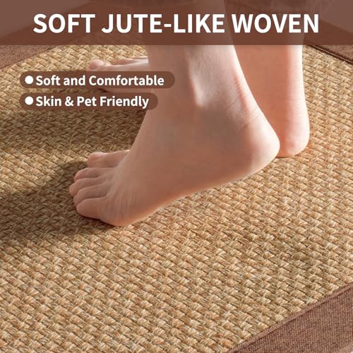 Kitchen Runner Rugs Non Slip Washable Long Kitchen Mats Brown 17"x59" (7 Sq Ft)