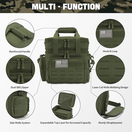 Tactical Lunch Box for Men Expandable 18L Heavy Duty Military Insulated Cooler Bag