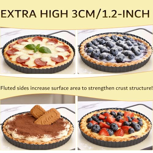 9 Inch Tart Pan with Removable Bottom (9 inch x 1.2 inch - 1 pack)