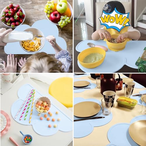 Kids Placemats (Light Blue / 18.8"L x 10.4"W)