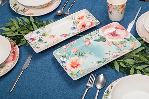 Margret's Garden Ceramic 14 inch Rectangular Serving Platter (Margret's Garden)