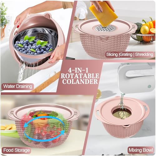 4 1 Strainer Bowl with Lid Set