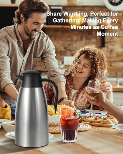 70 OZ Thermal Coffee Carafe (Silver / 71 Ounces)