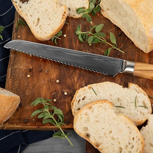 Magnetic Kitchen Knife Block Set (Olive / 6-Piece)
