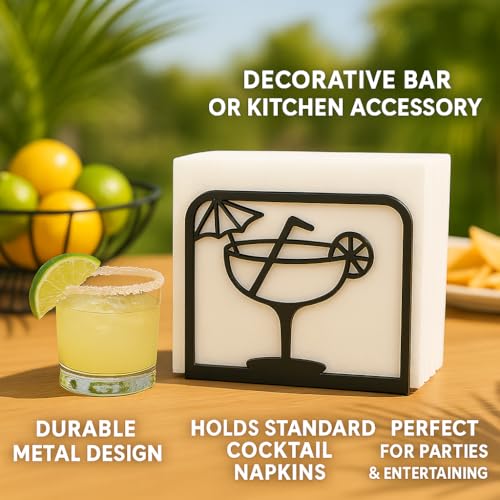 Napkin Holder for Table & Kitchen (B Cocktail Fork Black)