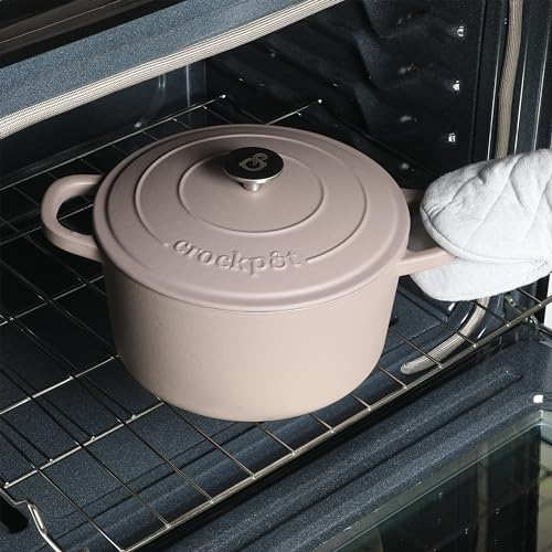 Artisan 5 Quart Round Cast Iron Dutch Oven with Lid (Matte Dusty Pink / 5-Quart)