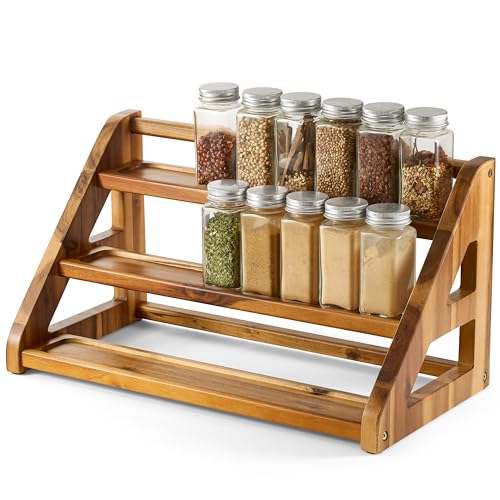Acacia Wood Spice Rack for Countertop