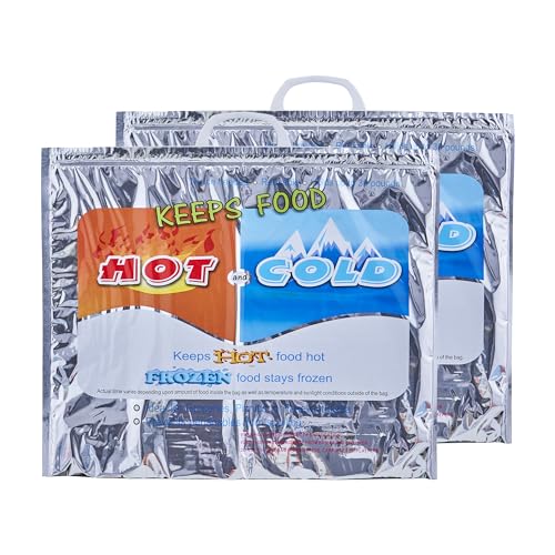 Hot and Cold Insulated Bags for Food Delivery (Medium (Meal and Grocery Size))