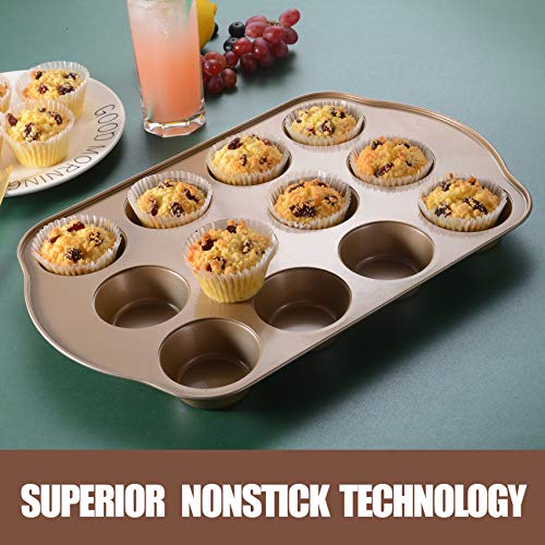 2 Pack Nonstick Muffin Pan Set (12 Cup Muffin Pan)