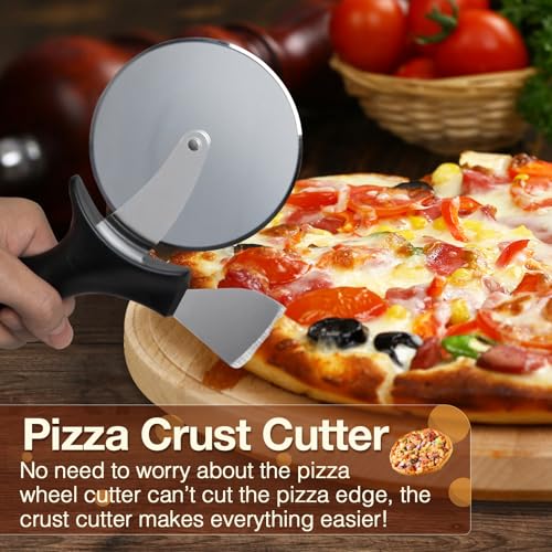 Professional Pizza Cutter & Crust Cutter 2 in 1