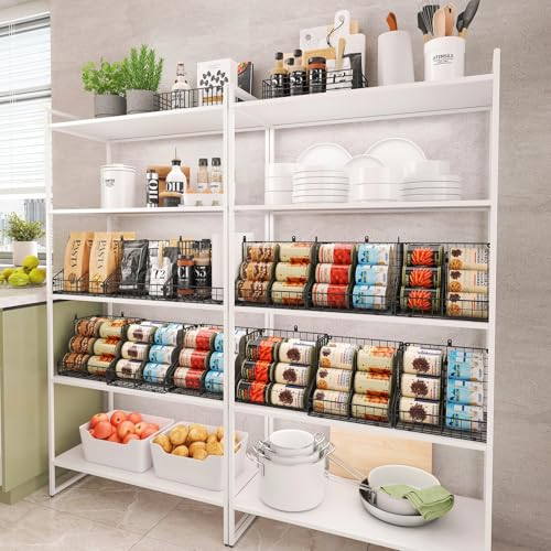 4 Pack Stackable Can Organizer for Pantry with Adjustable Dividers (4 Count)