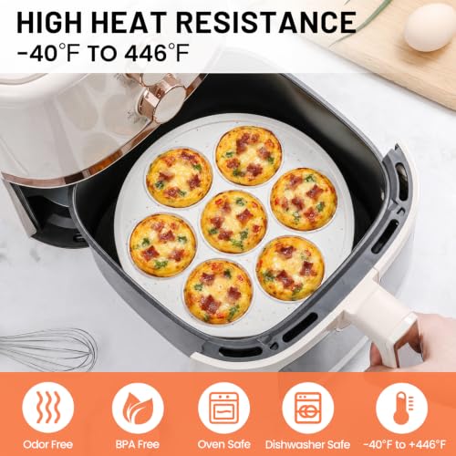 Silicone Air Fryer Muffin Pan with Reinforced Frame (Standard: 7 Cups)