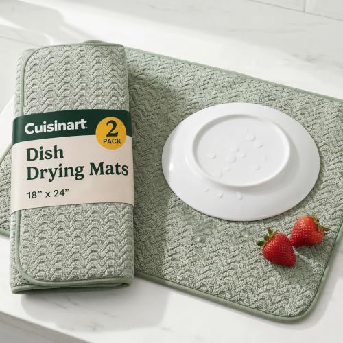 Cuisinart Dish Drying Mat for Kitchen Counter (Geostripe Sage)