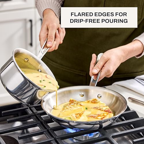 D3 Stainless Steel 2 (8" Stainless Steel Fry Pan + 1‑Qt Sauce Pan Set)