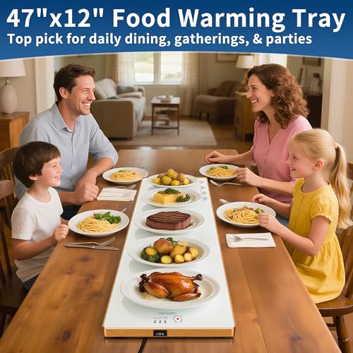 Warming Trays for Buffets Party (White / 47"L x 12"W)