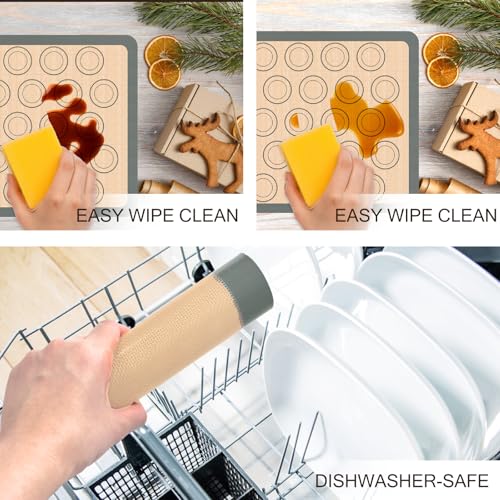 Silicone Baking Mat (Gray / 1Half&1Quarter&1Half Macaron Sheet)
