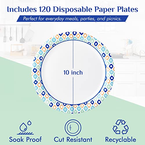 10 Inch Paper Plates (120 Count (Pack of 1))