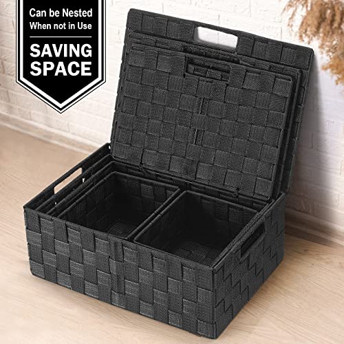 Storage Baskets with Lids (5 Count)