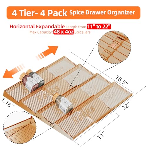 Spice Drawer Organizer (4 Count)