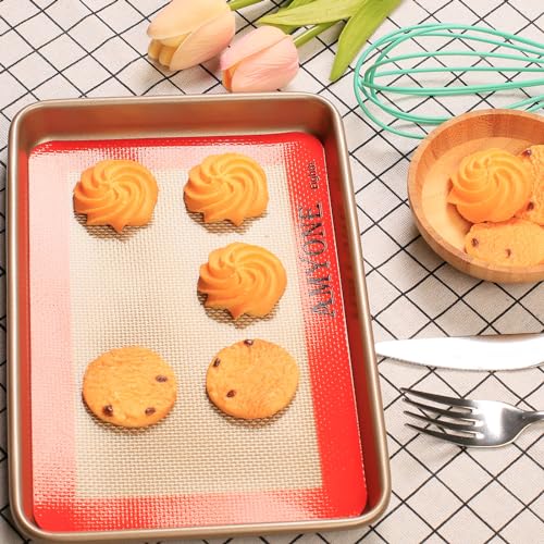 1 8 Sheet Silicone Baking Mats for 9x7" Toaster Oven (Bright Orange / 8.7"L x 5.9"W)