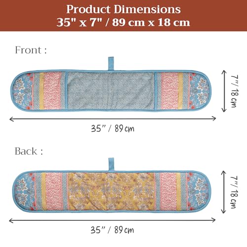 Double Oven Mitts 100% Cotton Double Oven Glove (001 - Marquise / 7" x 35" (Double Oven Mitt))
