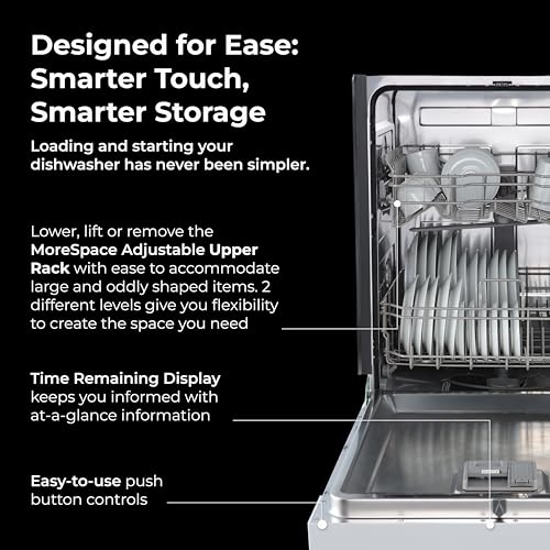 24" Hybrid Tub Dishwasher (White)