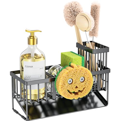 Kitchen Sink Caddy Organzier with High Brush Holder