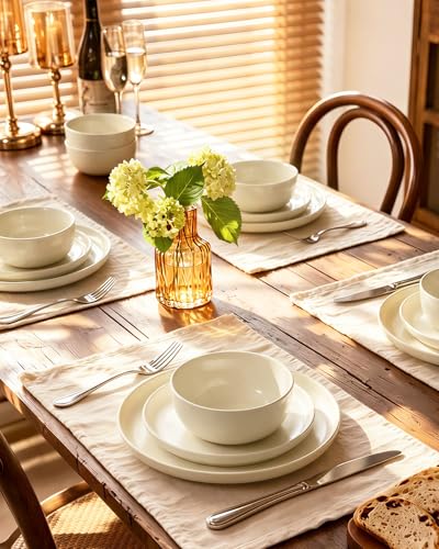 Milkyway 12 Piece Stoneware Dinnerware Set (Almond Milk / Service for 4 (Standard Dinner Set))