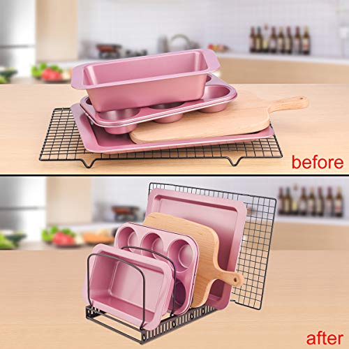10+ Bakeware Organizer Rack for Kitchen Bakeware (Brown / Bakeware Organizer)