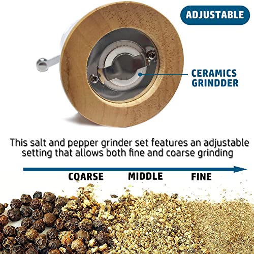 Salt and Pepper Grinder Set (Wood-5in)
