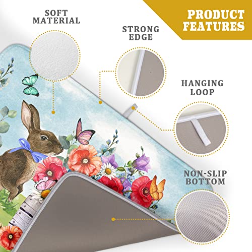 Spring Rabbit Dish Drying Mat (DrymatLRabbit / 24" x 18")