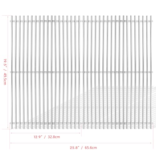 SUS304 Grill Grates for Weber Genesis 300 Series (19.5"x 12.9", For Genesis 300 Series)