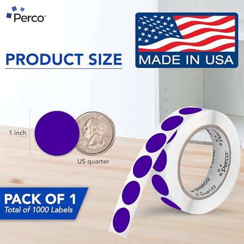Purple Round Circle Dot Sticker 1 (Purple / 1 Inch)
