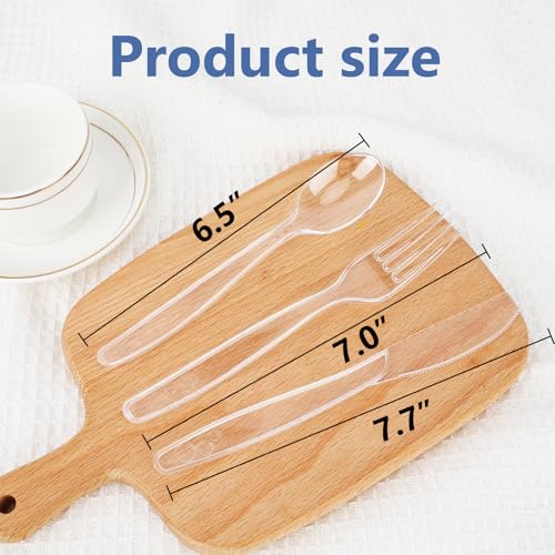 1500 Count Clear Plastic Silverware Heavy Duty (Clear)