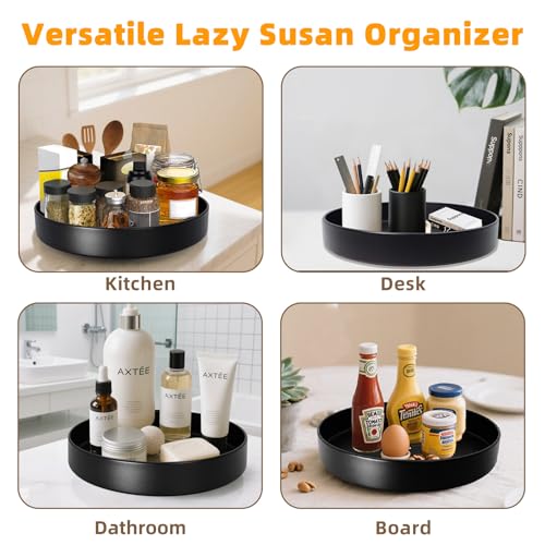 Metal Lazy Susan Organizer (12'' Black-1 Tier)