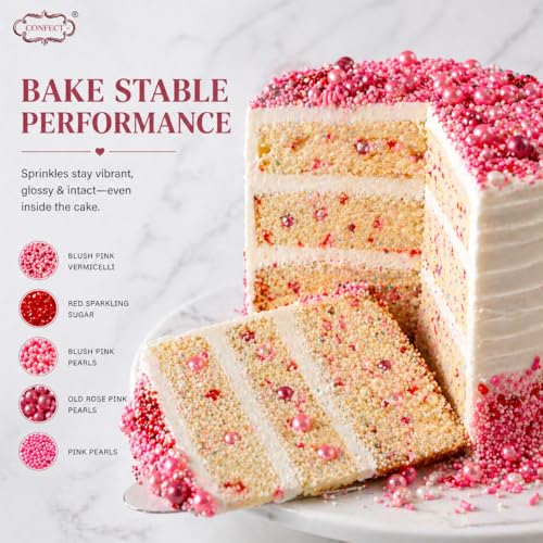 Sprinkles for Cakes & Cupcakes Decoration Assorted pack of 5 Pink Pop Sprinkles Mix Blush Pink (5 Ounce)